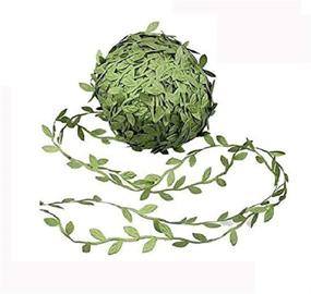 img 1 attached to 🌿 Enhance Craft, Wedding, and Home Decor with Mydio 22 Yards Olive Green Leaf Trim Ribbon - Artificial Vines for DIY Party