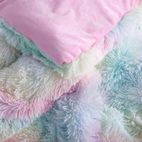 img 1 attached to Wajade Rainbow Comforter Fluffy Bedding
