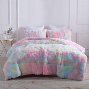 img 3 attached to Wajade Rainbow Comforter Fluffy Bedding