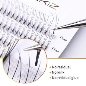 img 2 attached to LANKIZ 3D Volume Lash Extensions - Premade Fans, 0.1mm D Curl, 12mm Long Stem, Russian Volume Individual Lashes