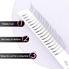 img 1 attached to LANKIZ 3D Volume Lash Extensions - Premade Fans, 0.1mm D Curl, 12mm Long Stem, Russian Volume Individual Lashes