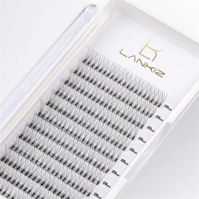 img 4 attached to LANKIZ 3D Volume Lash Extensions - Premade Fans, 0.1mm D Curl, 12mm Long Stem, Russian Volume Individual Lashes