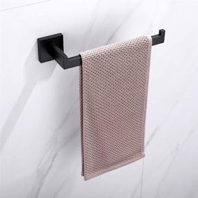 img 3 attached to 🖤 TASTOS Premium Stainless Steel Hand Towel Holder: Sleek Square Design, Heavy Duty Wall Mounted Towel Ring for Bathroom & Kitchen - Matte Black Elegance
