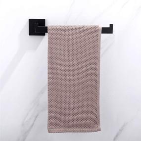 img 2 attached to 🖤 TASTOS Premium Stainless Steel Hand Towel Holder: Sleek Square Design, Heavy Duty Wall Mounted Towel Ring for Bathroom & Kitchen - Matte Black Elegance