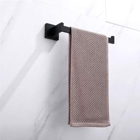 img 1 attached to 🖤 TASTOS Premium Stainless Steel Hand Towel Holder: Sleek Square Design, Heavy Duty Wall Mounted Towel Ring for Bathroom & Kitchen - Matte Black Elegance