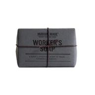 🧼 hudson made mens bar soap: exfoliating, grit soap for scrubbing tough spots. perfectly suited for hands, elbows, and feet. worker's soap for heavy-duty clean. logo