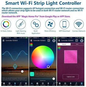 img 2 attached to Smart WiFi LED Controller 2-Port Dual 4-Pin Output with 24-Key Remote - Compatible 🔌 with Alexa, Google Assistant, IFTTT - for SMD 5050, 3528 Color Changing LED Strip Lights