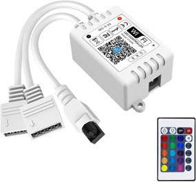 img 4 attached to Smart WiFi LED Controller 2-Port Dual 4-Pin Output with 24-Key Remote - Compatible 🔌 with Alexa, Google Assistant, IFTTT - for SMD 5050, 3528 Color Changing LED Strip Lights