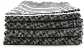img 2 attached to Cacala Turkish Hand Towel Set of 4 - Quick Dry, Prewashed, Soft Feel – Decorative Peshtemal Cotton Towel for Face, Hair, Gym, Yoga, Dishcloth, Bath and Kitchen – 23 x 36 (Black)