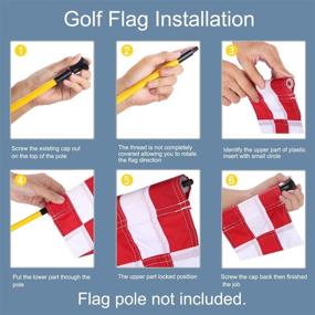 img 1 attached to 🏌️ High-Quality KINGTOP Checkered Golf Flag with Tube Inserted – 8" L x 6" H Putting Green Flags for Yard – Durable 420D Nylon Mini Pin Flags