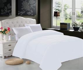img 2 attached to 🛏️ Elegant Comfort All Season Double-Fill Goose Down Alternative Comforter, Full/Queen Size, White