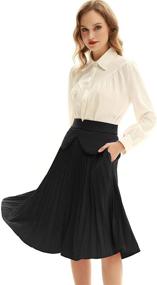 img 2 attached to Belle Poque Pleated Skirts Women Women's Clothing