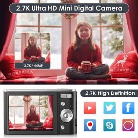img 3 attached to 📷 FamBrow 2.7K Ultra HD 44 MP Vlogging Camera: Compact and Portable Mini Camera with 16X Digital Zoom and LCD Screen - Ideal for Beginners, Teens, and Kids (Black)