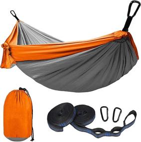 img 4 attached to 🏕️ LOVE STORY Camping Hammock with Tree Straps – Portable, Lightweight Nylon Parachute Hammock for Indoor and Outdoor Backpacking Travel, Double and Single, Easy Set-Up