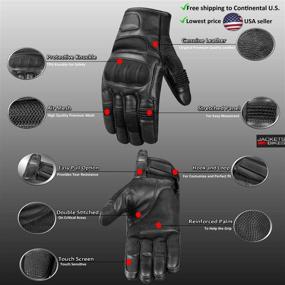 img 1 attached to 🧤 Quality Goat Leather & AirMesh Biker Gloves for Men - Jackets 4 Bikes Motorcycle Tactical Gloves