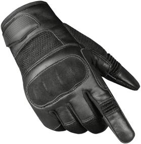 img 4 attached to 🧤 Quality Goat Leather & AirMesh Biker Gloves for Men - Jackets 4 Bikes Motorcycle Tactical Gloves