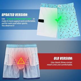 img 1 attached to QRANSS Men's Quick Dry Swim 🩳 Trunks with Built-in Compression Liner, 5.5'' Swimwear Shorts