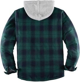 img 3 attached to ZENTHACE Quilted Button Flannel Jacket Men's Clothing for Shirts