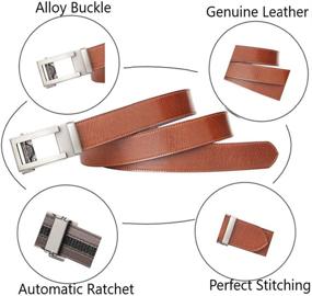 img 2 attached to 👔 Premium Genuine Leather Men's Accessories: Automatic Buckle Ratchet Belts