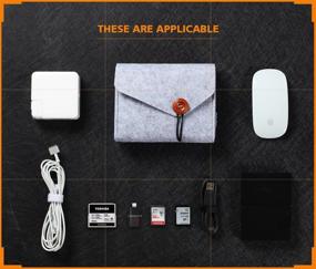 img 1 attached to 👜 NIDOO Portable Felt Storage Bag for MacBook Power Adapter, Mouse, Cellphone, Cables, SSD, HDD, Power Bank, Portable External Hard Drive - Gray, Electronics Accessories Protective Case Pouch