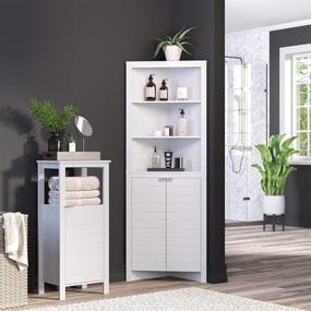 img 2 attached to 🏡 RiverRidge Home Madison Collection: Elegant Tall White Corner Cabinet for Stylish Storage Solutions