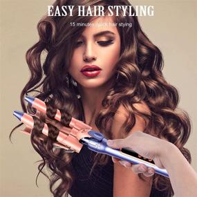 img 2 attached to 🌟 Brightup Curling Iron Set: 3 Barrel Hair Waver with Heat Protection Spray, Interchangeable Ceramic Barrels, LCD Display & Temp Adjustment - Instant Heating for Perfect Curls!