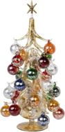 🎄 red co. 19.5" oro multicolore vintage inspired mini glass christmas tree: buon natale series logo