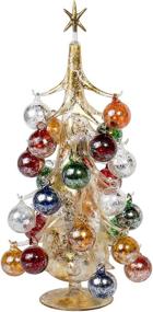 img 2 attached to 🎄 Red Co. 19.5" Oro Multicolore Vintage Inspired Mini Glass Christmas Tree: BUON Natale Series