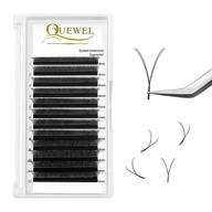 👁️ quewel y lashes extensions d curl volume pre fanned .07 mix 8-15mm - mixed 8-15mm c/d curl .05 .07 single y shape eyelash extensions supplies (0.07 d mix8-15mm) logo