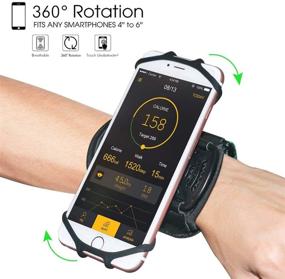 img 4 attached to 360° Rotatable Universal Sports Wristband for iPhone X/8 Plus/8/7/6s,Galaxy S9 Plus/S9/S8 & Other 4”-6.5”Smartphone, Running Armband for Hiking Biking Walking - Wristband Phone Holder