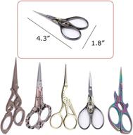 bihrtc pack of 5 retro vintage beautiful style scissors for embroidery, sewing, craft, art work & everyday use - 1 pair per style logo