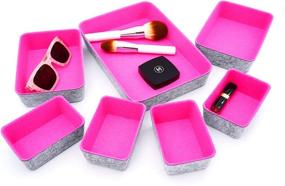 img 2 attached to 🔴 Hot Pink 7-Piece Multi Bin Drawer Organizers by Endless Functions