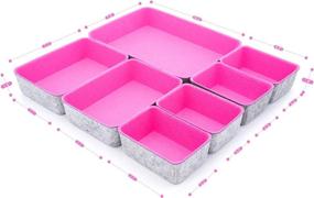 img 3 attached to 🔴 Hot Pink 7-Piece Multi Bin Drawer Organizers by Endless Functions