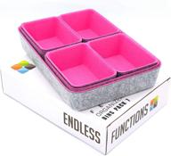 🔴 hot pink 7-piece multi bin drawer organizers by endless functions логотип