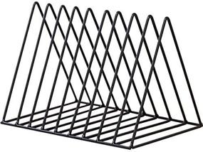 img 1 attached to 📚 Cq Acrylic Black Triangle File Folder Racks and Magazine Holder: 10 Lattice Metal Newspaper Holder for Stylish Office and Home Organization