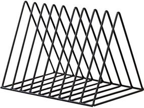 img 2 attached to 📚 Cq Acrylic Black Triangle File Folder Racks and Magazine Holder: 10 Lattice Metal Newspaper Holder for Stylish Office and Home Organization