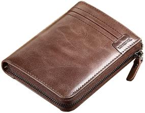 img 4 attached to 👜 Genuine Cowhide Leather Zipper Wallet: The Perfect Blend of Style and Functionality!