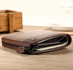 img 1 attached to 👜 Genuine Cowhide Leather Zipper Wallet: The Perfect Blend of Style and Functionality!