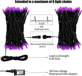 img 1 attached to 🎄 Enhance Your Holiday Décor with Purple Mini Christmas Lights - 39 Feet 100 LED Fairy Lights: Waterproof, Connectable Plug-In for Indoor and Outdoor Xmas Tree, Garland, Wreath Decoration