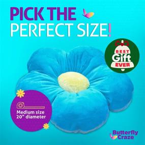 img 3 attached to 🌺 Colorful Floral Floor Pillow Seating Cushion - Charming Room Decor for Girls, Teens, Tweens & Toddlers - Perfect Flower Pillow for Reading and Lounging - Super Comfy for Kids - Medium 20" Diameter