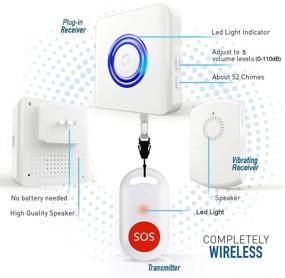 img 1 attached to 🔔 Wireless Caregiver Pager System: Personal Alert Panic Button for Home Elderly Nurses Calling with Portable & Plugin Receivers