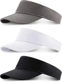 img 4 attached to 🧢 Adjustable Sports Sun Hats for Kids - 3-Piece Set of Toddler Cotton Sun Visor Caps