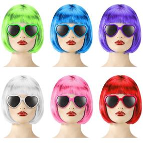 img 3 attached to 🌈 Vibrant Hairpieces: Colorful Sunglasses Halloween Supplies