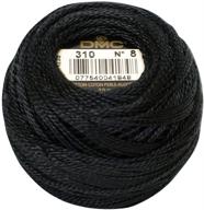 🧵 dmc 116 8-310 шарики нитей из акрила pearl cotton, черные, размер 8 - премиум крафт материал для точного вышивания. логотип
