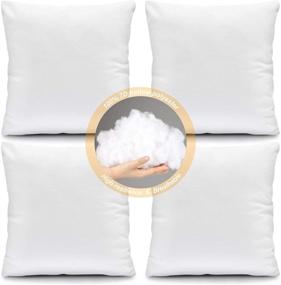 img 4 attached to 🛋️ Set of 4 Fixwal 18x18 Throw Pillow Inserts - Hypoallergenic Square Pillow Forms, Soft Microfiber Filled Pillow Inserts for Decorative Cushion Bed Couch and Sofa