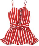 zowtorcy summer outfit clothes: toddler little girls strap jumpsuit romper with off shoulder ruffle short overalls logo