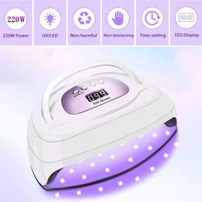 img 2 attached to BEENLE Double Hand UV LED Nail Lamp: 220W Fast Dryer with Auto Sensor, Portable Handle, 5 Timer Setting, Larger Space - Perfect Nail Art Accessories Gift