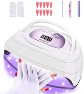 beenle double hand uv led nail lamp: 220w fast dryer with auto sensor, portable handle, 5 timer setting, larger space - perfect nail art accessories gift logo