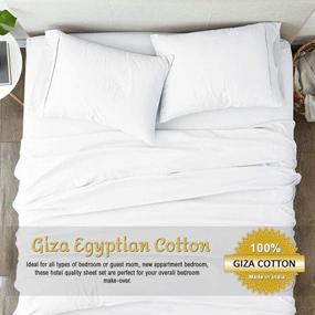 img 3 attached to 🛏️ Giza Cotton King Sheets - High-Quality Giza Cotton King Size Sheets – My-Giza-Dream-Sheets 100% Certified Long Staple Giza Cotton Sheet Set (White, King Size)