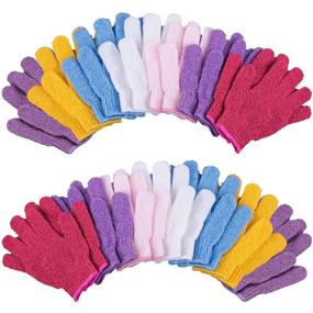 img 4 attached to 🧤 Duufin 14 Pairs Exfoliating Gloves - Body Scrub Bath Glove for Shower, Spa, Massage & Body Scrubs - Exfoliator Glove for Effective Cleaning